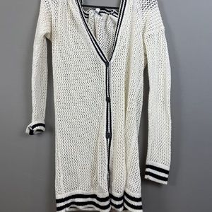 American Eagle White and Black Cardigan, Size S